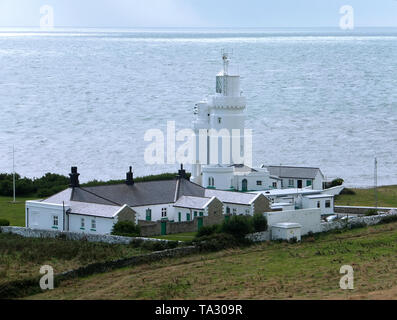 St. Catherine`s Lighthouse on the Isle of Wight, England Stock Photo